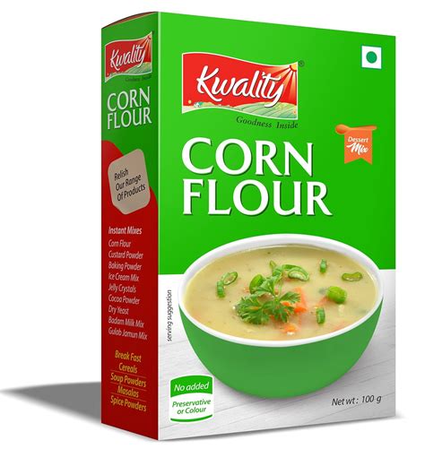 Kwality Corn Flour Superfine Thickening Flour For Soups Cakes Curries Gravies Sauces