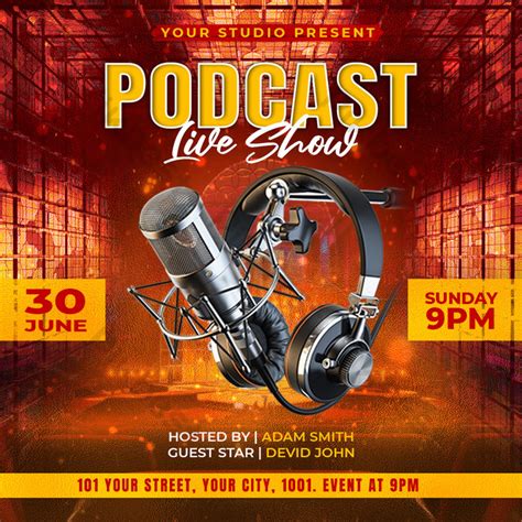 Podcast Talk Show Flyer And Instagram Post Template | PSD Free Download ...