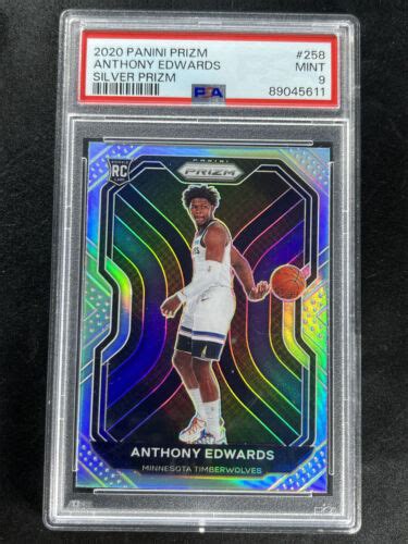 Panini Prizm Anthony Edwards Silver Rookie Rc Psa Mint