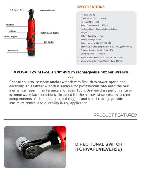 VVOSAI WS-B3-B1 45NM Cordless Electric Wrench