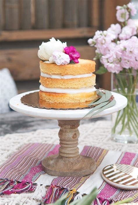 How To Dress Up A Store Bought Naked Cake With Flowers The DIY Playbook