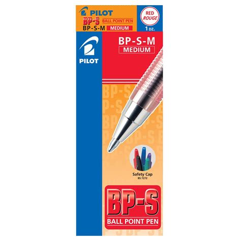 Pilot Bp S Ballpoint Stick Pens Red Medium Box Of Grand Toy