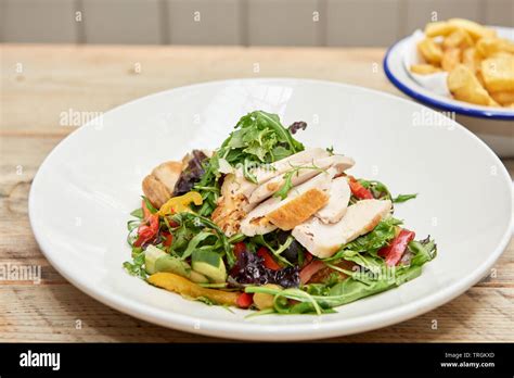 Chicken Caesar Salad Stock Photo Alamy