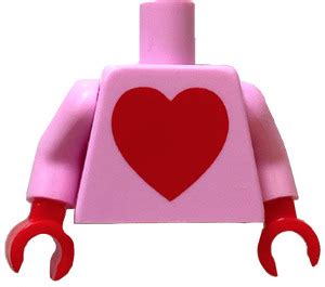 LEGO Bright Pink Minifig Torso With Large Red Heart 973 Brick Owl