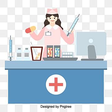 Vector Flatten Doctor Medical Work Illustration Delayering Work