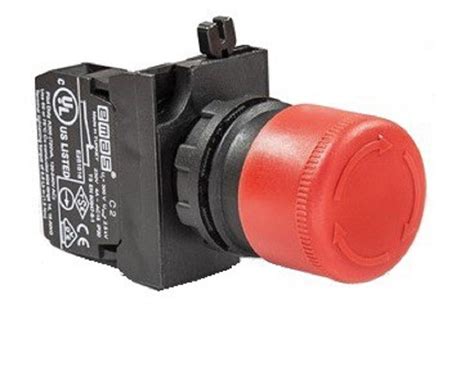 Аварийная кнопка EMAS "Грибок" короткая, возврат с поворотом (1НЗ ...