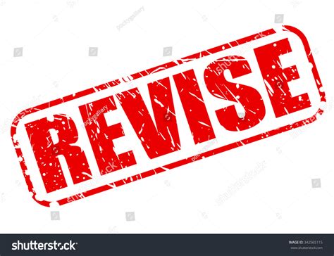 Revise Red Stamp Text On White Stock Vector Shutterstock