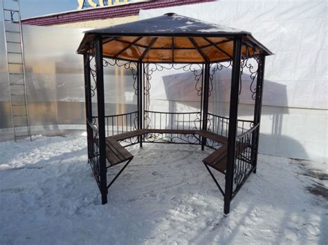 Беседки из металла - 70 фото идей металлических беседок, чертежи и ...