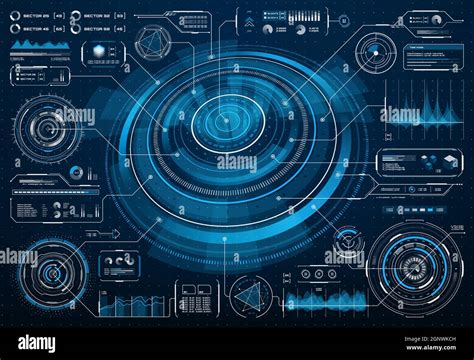 Hud Futuristic Screen Interface Or Sci Fi Infographic With Big Data