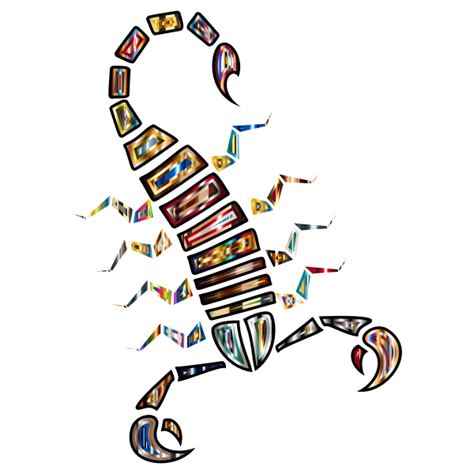 Colorful Abstract Tribal Scorpion 4 Free Svg