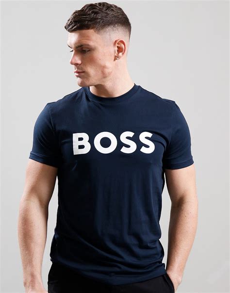 Boss Thinking 1 T Shirt Dark Blue Terraces Menswear