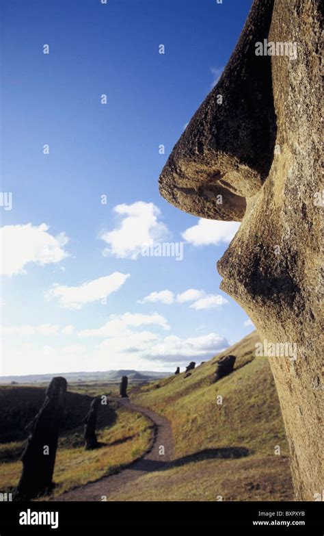 Moai At Rano Raraku Quarry Stock Photo - Alamy