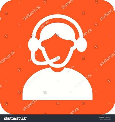 Call Center Operator Icon Vector Image Stock Vector Royalty Free