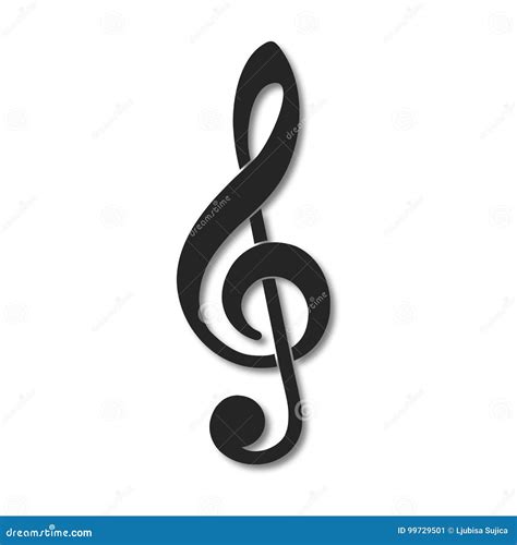 Treble clef vector icon stock vector. Illustration of isolated - 99729501