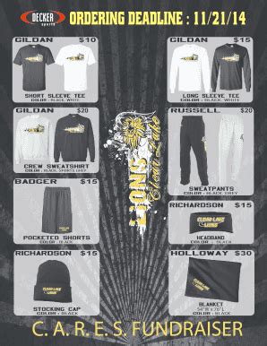 Fillable Online Clearlakeschools Cares Spirit Wear Order Form