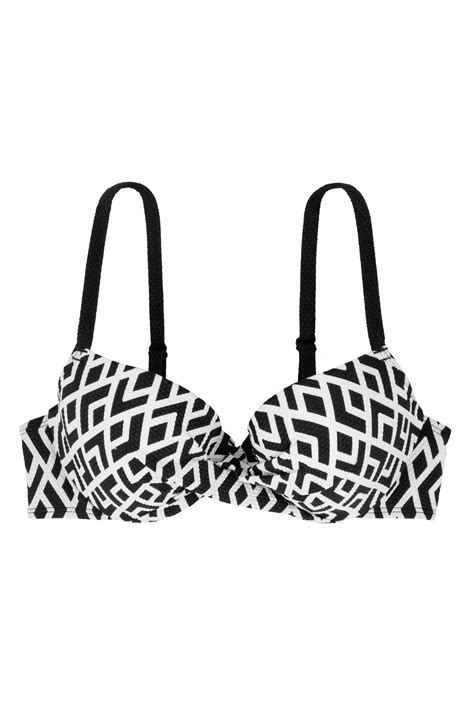 Dorina Padded Bikini Top Black Graphic Swim Tops Odel Lk
