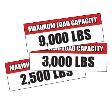 LB-12000-12000 | | Max Load Capacity Sticker - 12,000 lbs