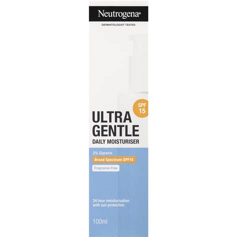 Neutrogena Ultra Gentle Daily Moisturiser Spf15 100ml Woolworths