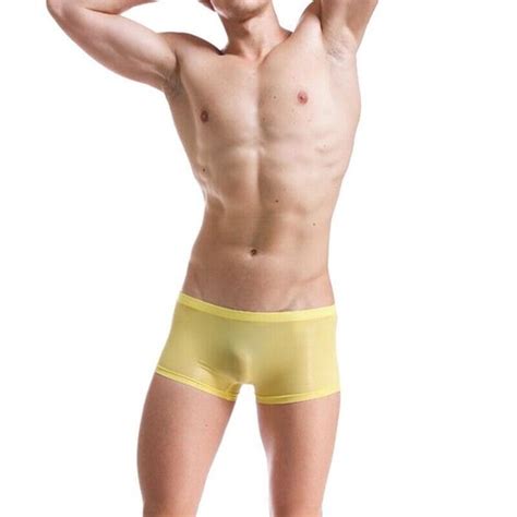 Sexy Men S See Through Boxer Briefs Sheer Mesh Pouch Underwear Panties Lingerie Ebay