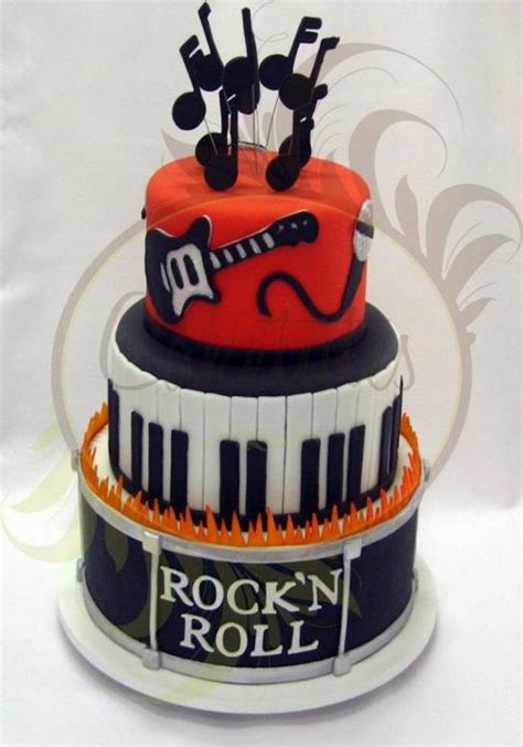 Rock N Roll Cake Caketutes Cake Designer Guitar Drum Piano Music