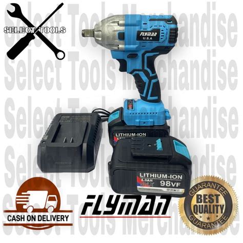 Flyman Usa Cordless Impact Wrench Drive Volts Brushless W Dual