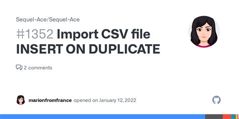 Import Csv File Insert On Duplicate · Issue 1352 · Sequel Acesequel