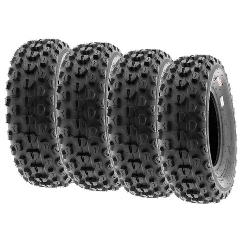 Set Of 4 SunF 21x7 10 21x7x10 Sport ATV UTV Knobby Tires All Terrain 6