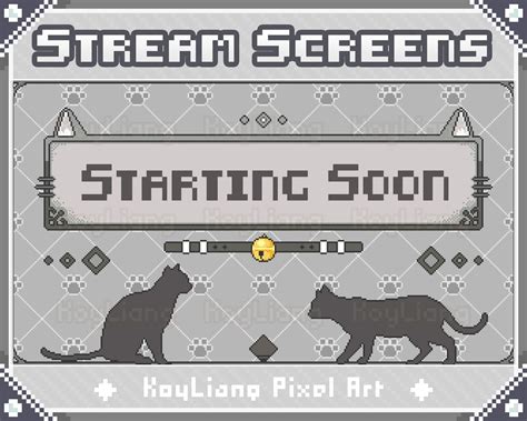 Dark theme stream screens package with little pixel ghost starting soon