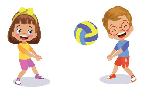 lindos niños y niñas jugando a la pelota 14831051 Vector en Vecteezy