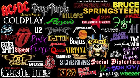 Rock groups logos collage by Superbrogio on DeviantArt