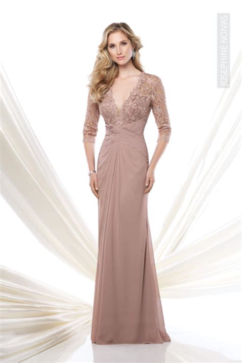 Vestido De Festa Nude De Mangas Josephine Noivas