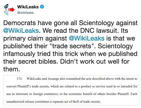 Democrats Have Gone All Scientology Against Wikileaks We Read The Dnc