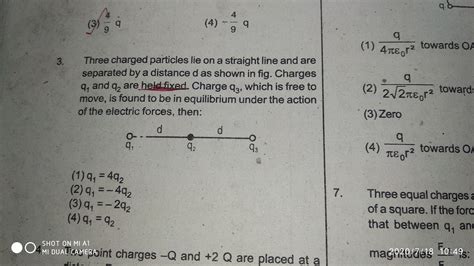 Answered Three Charged Particles Lie On A… Bartleby