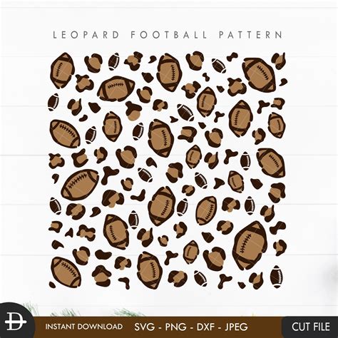 Leopard Football Pattern Svg Football Cheetah Pattern Svg Etsy