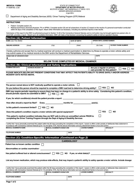 CT DMV P 142M 2020 2022 Fill And Sign Printable Template Online US