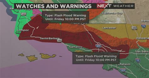 Flash flood warning issued for Ventura and Santa Barbara Counties ...