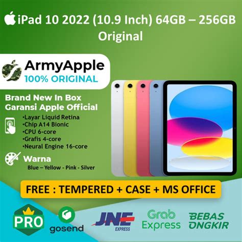 Jual Apple IPad 10 2022 10 9 64GB 256GB WiFi Cell Blue Yellow Pink