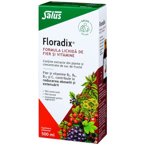 Supliment Lichid Floradix Din Plante Si Fructe Cu Fier Si Vitamine