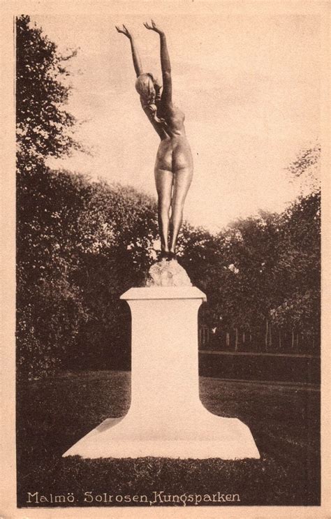 Vintage Postcard Nude Female Figure Solrosen In King S Park Malmo