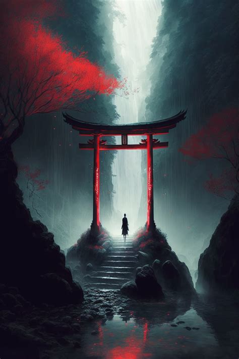 Red Torii Gate in the Cave | Fantasy landscape, Cool wallpapers art ...