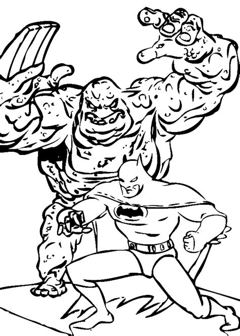 Batman And Clayface Coloring Page Free Printable Coloring Pages