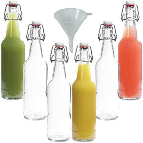 Viva Haushaltswaren 6 x Glasflasche 500 ml mit Bügelverschluss aus