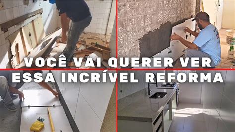 Antes E Depois De Uma Reforma Total E Completa Em Cozinha E Rea De