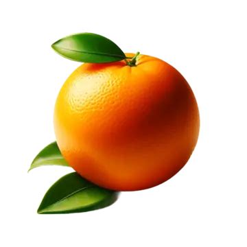 An Orange With Green Leaves Orange With Green Leaves Orange PNG