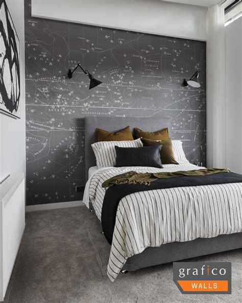 Celestial Star Map - Grey | Kids WALLPAPER - Grafico Group