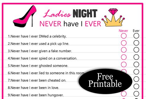 21 Free Printable Ladies' Night Games