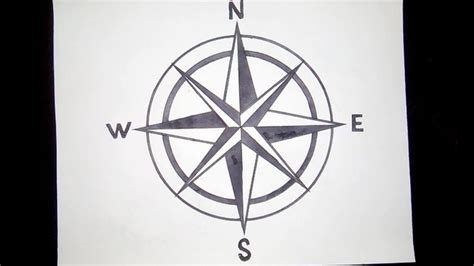 How to draw a Compass / easy drawing for beginners | Compass drawing ...