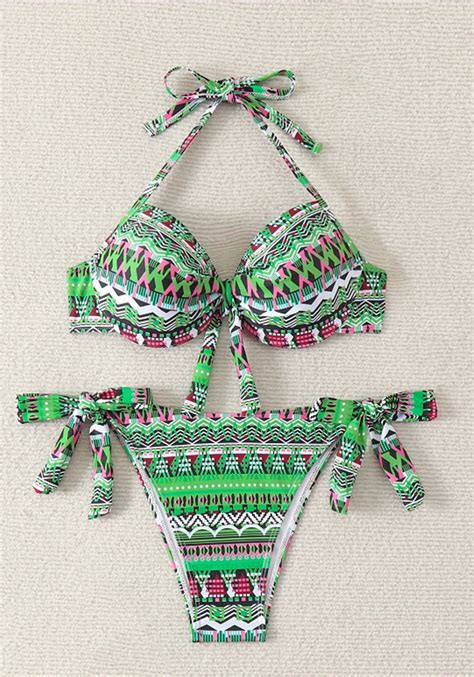 Wholesale Printed Strappy Sexy Bikini Two Pieces Swimsuit Global Lover