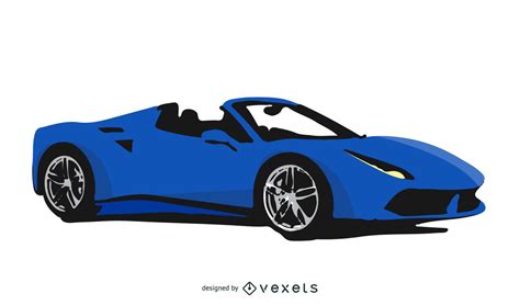 Descarga Vector De Coche Deportivo Azul Ferrari