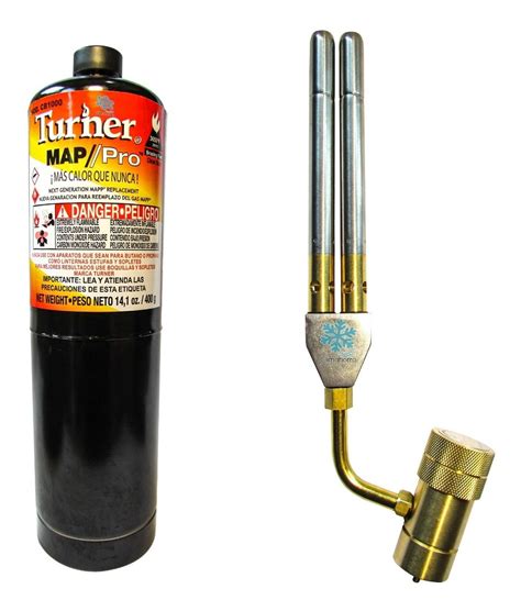 Kit Soplete Con Boquilla Doble Tubo Y Gas Turner P Soldar Climahorro